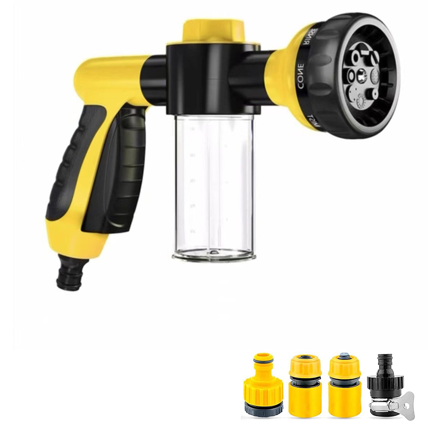 KFX-9582269 High-Pressure Pet Shower Sprayer and Grooming Kit with 8 Spray Patterns for Bathing Dogs, Washing Cars, and Watering Plants