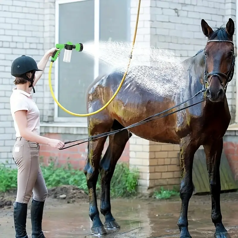 KFX-9582269 High-Pressure Pet Shower Sprayer and Grooming Kit with 8 Spray Patterns for Bathing Dogs, Washing Cars, and Watering Plants