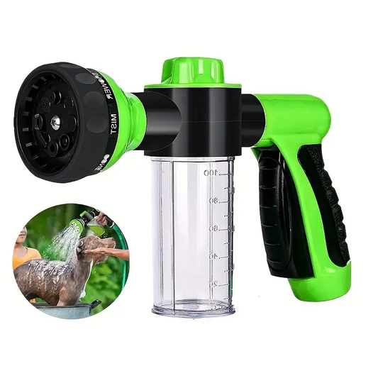 KFX-9582269 High-Pressure Pet Shower Sprayer and Grooming Kit with 8 Spray Patterns for Bathing Dogs, Washing Cars, and Watering Plants