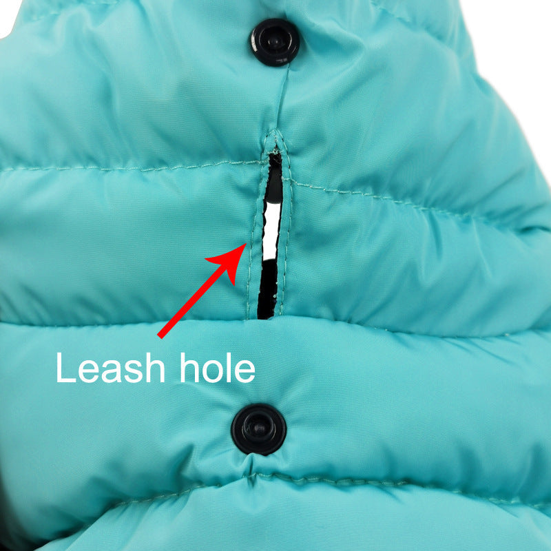 KFX-9583165 Waterproof Cotton Dog Jacket for Warmth - Casual Style in White, Red, Black with Zipper Closure