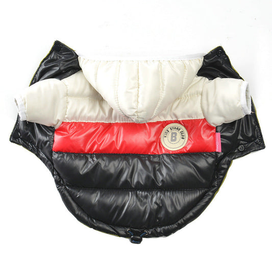 KFX-9583165 Waterproof Cotton Dog Jacket for Warmth - Casual Style in White, Red, Black with Zipper Closure