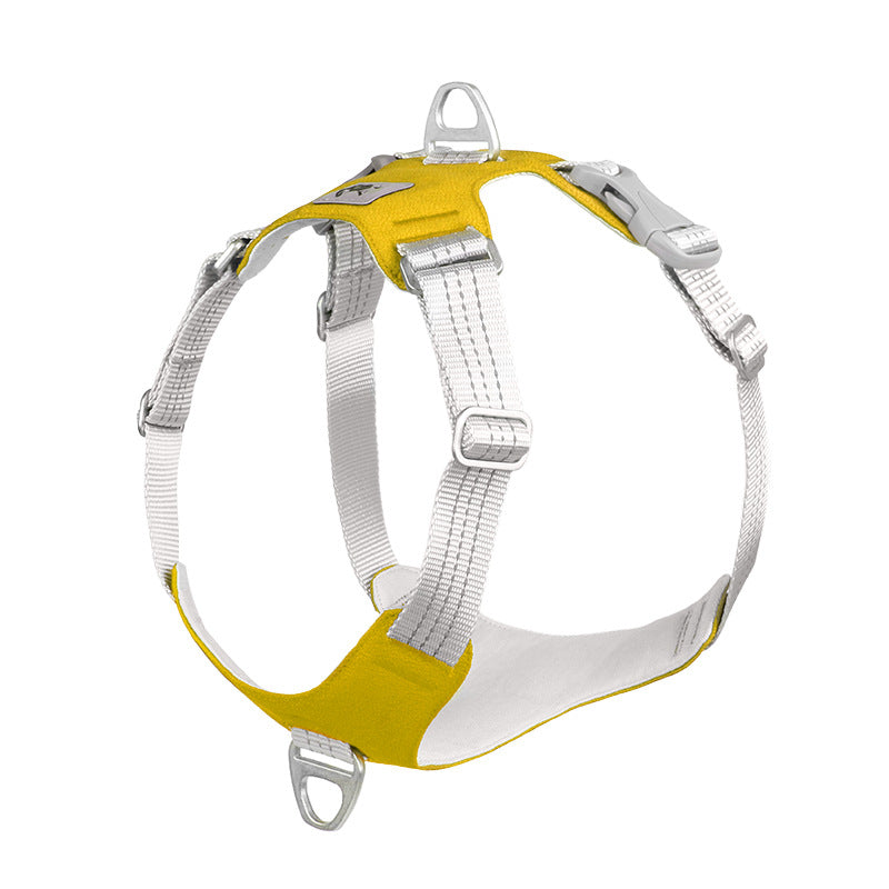 KFX-9584061 Reflective Nylon Pet Chest Harness with Traction Rope, Breathable and Adjustable