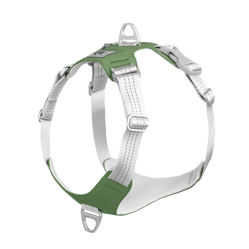 KFX-9584061 Reflective Nylon Pet Chest Harness with Traction Rope, Breathable and Adjustable