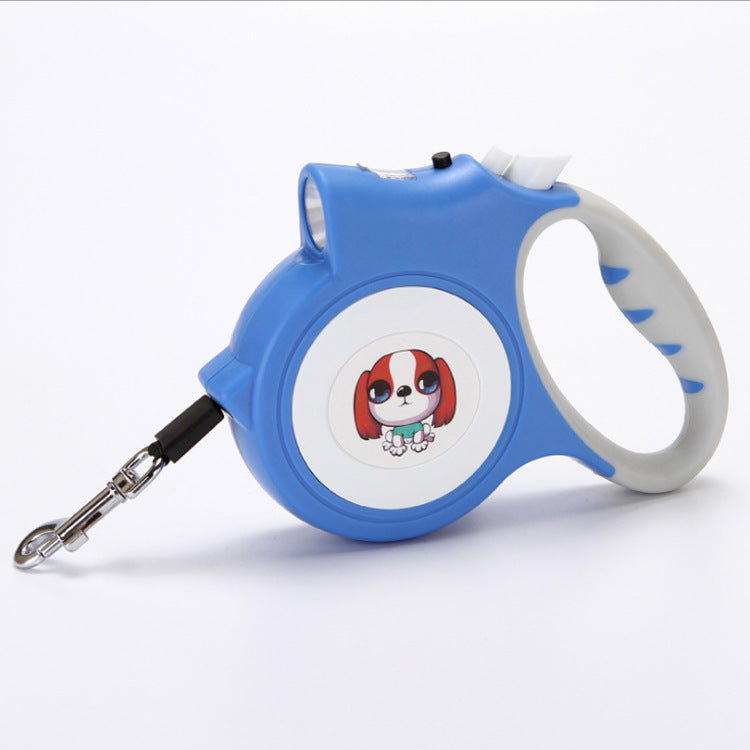 KFX-9590333 5M Automatic Traction Pet Dog Rope Leash with Light - Multiple Colors Available