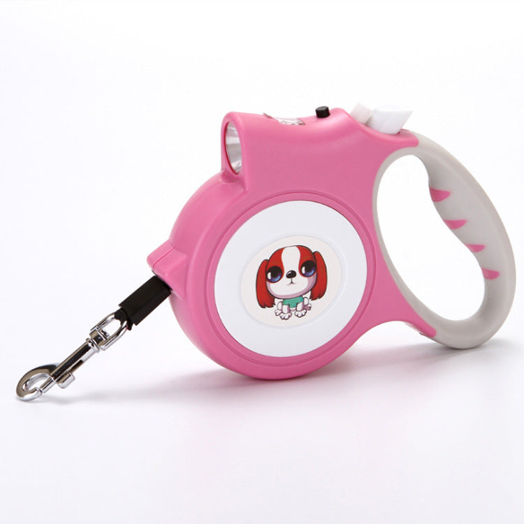 KFX-9590333 5M Automatic Traction Pet Dog Rope Leash with Light - Multiple Colors Available