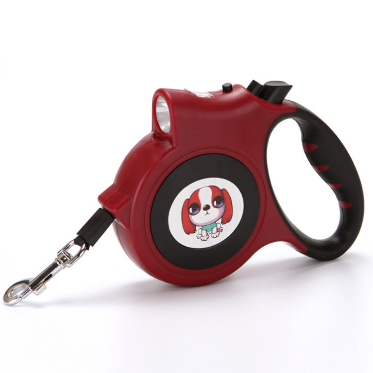 KFX-9590333 5M Automatic Traction Pet Dog Rope Leash with Light - Multiple Colors Available