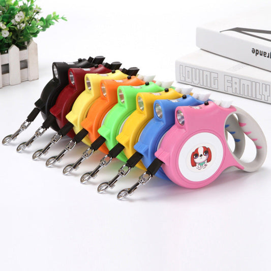 KFX-9590333 5M Automatic Traction Pet Dog Rope Leash with Light - Multiple Colors Available