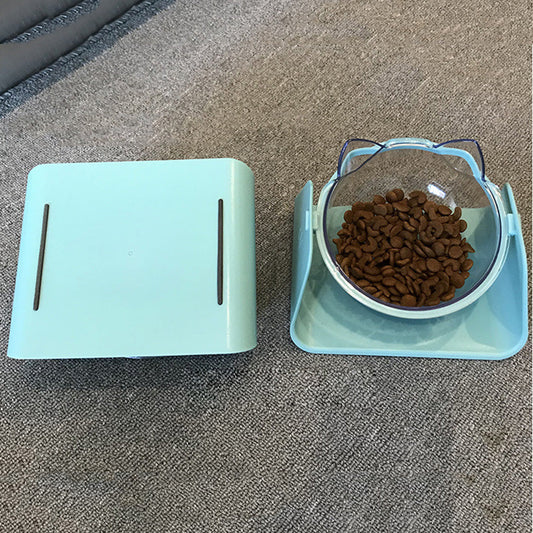 KFX-9590717 Adjustable 15-Degree Pet Cat Bowl for Comfortable Eating and Drinking