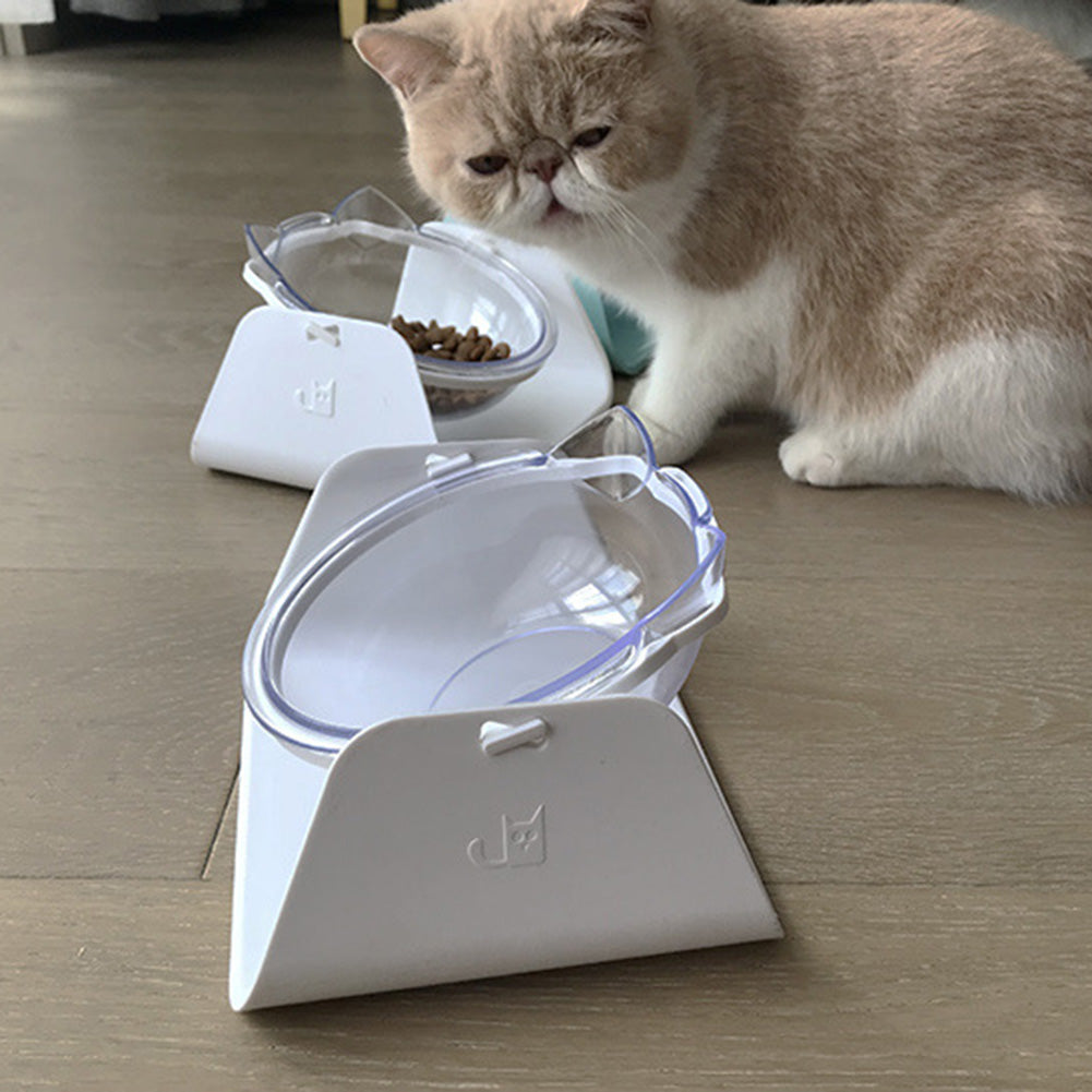 KFX-9590717 Adjustable 15-Degree Pet Cat Bowl for Comfortable Eating and Drinking