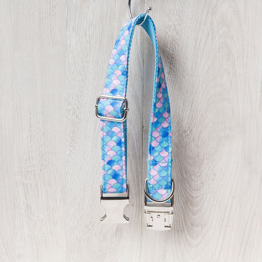 KFX-9592509 Mermaid Pattern Polyester Pet Collar in Multiple Sizes