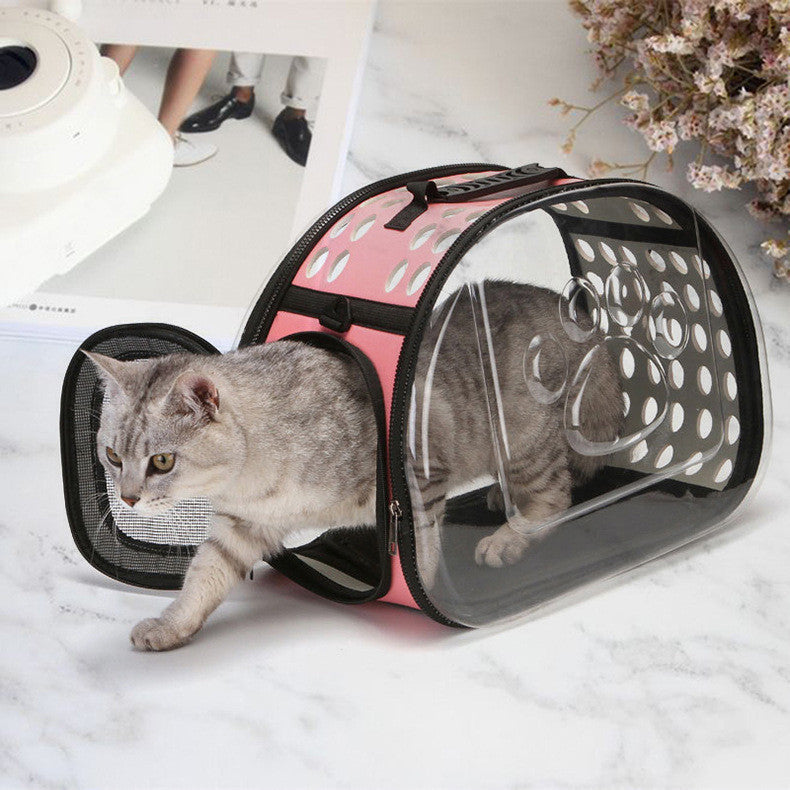 KFX-9592765 EVA Breathable Pet Carrying Bag for Small and Large Pets with Lychee Pattern PU Leather
