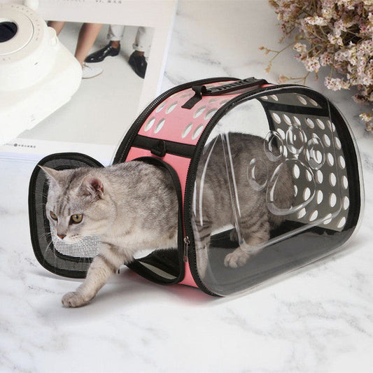 KFX-9592765 EVA Breathable Pet Carrying Bag for Small and Large Pets with Lychee Pattern PU Leather