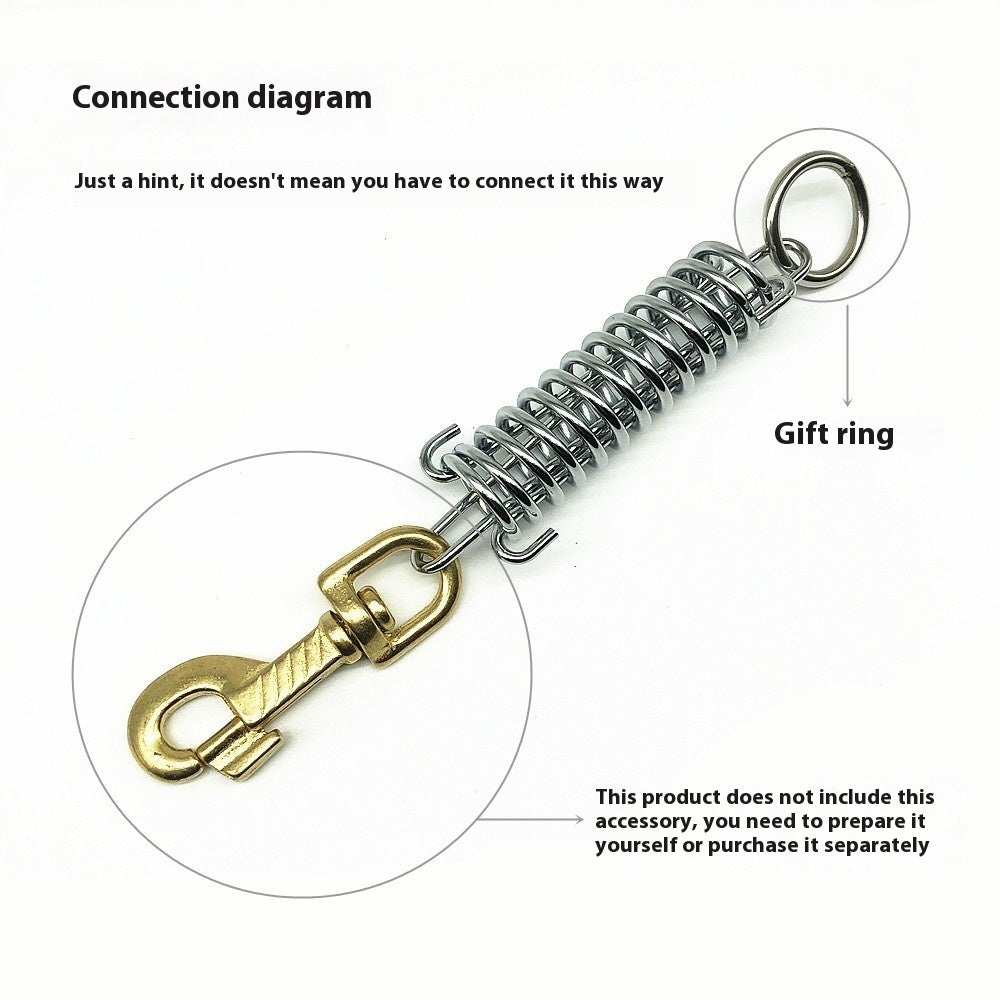 KFX-9593149 Stainless Steel Dog Chain with Compression Spring for Secure Leash Control