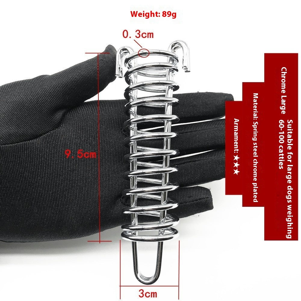 KFX-9593149 Stainless Steel Dog Chain with Compression Spring for Secure Leash Control