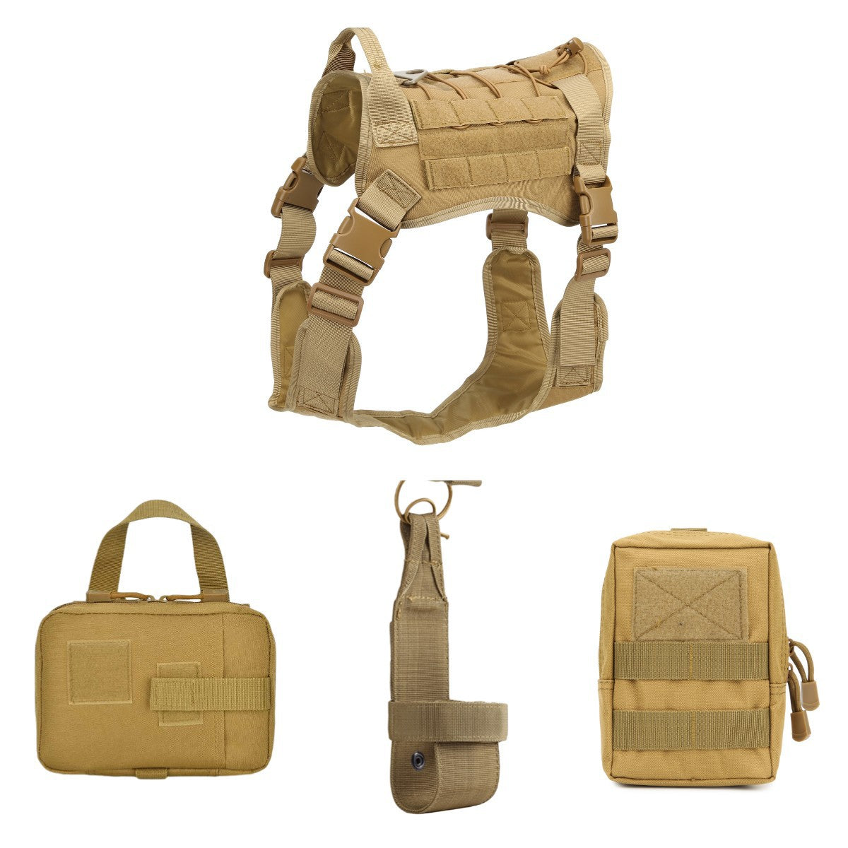KFX-9595581 Camouflage Tactical Dog Vest for Outdoor Training - Large Size, Nylon Material