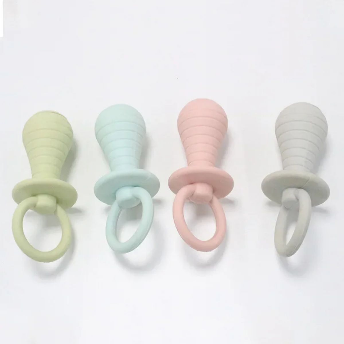 KFX-9597757 Pet-Friendly Pacifier Chew Toys for Puppies and Kittens - Soft Rubber Squeaker in Multiple Colors