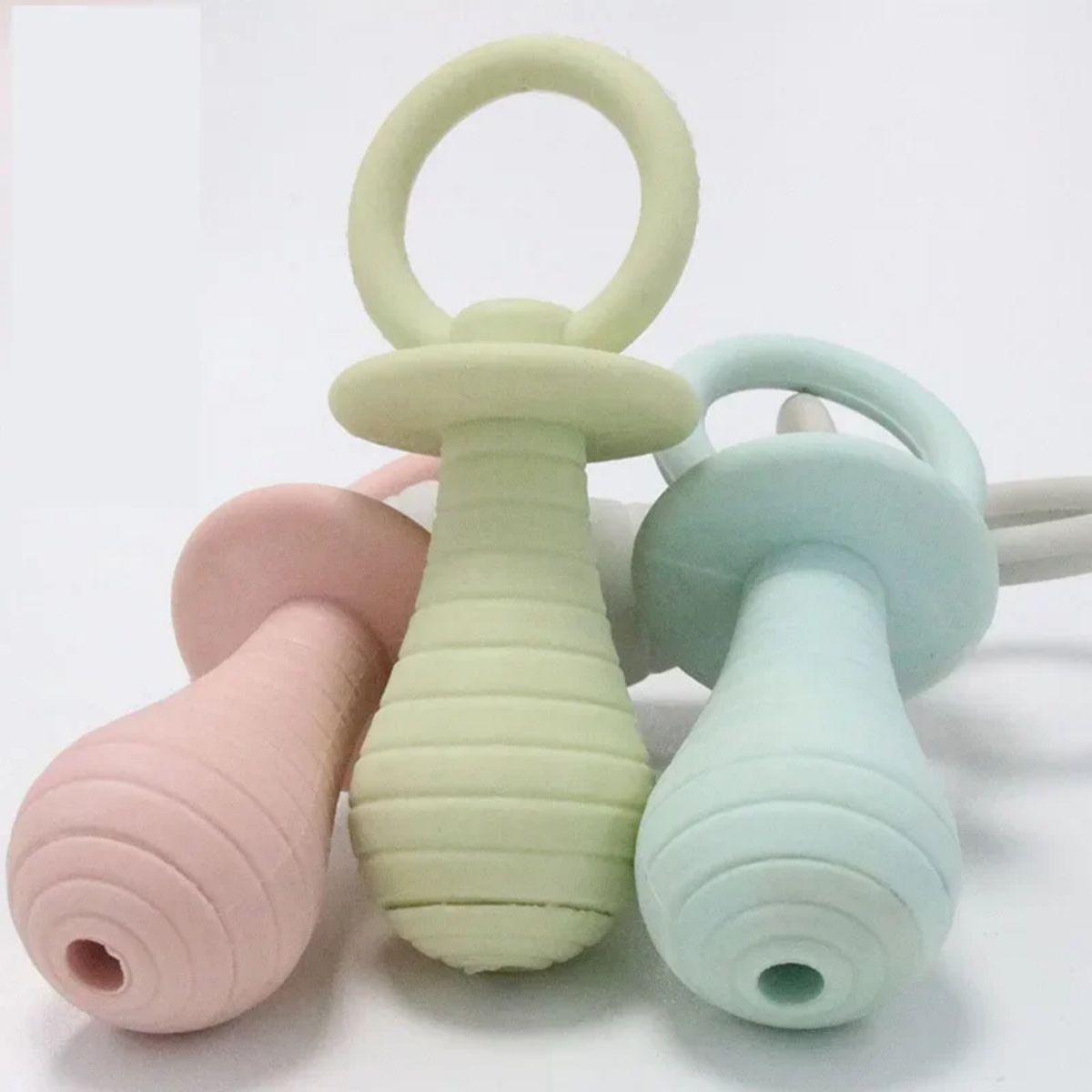 KFX-9597757 Pet-Friendly Pacifier Chew Toys for Puppies and Kittens - Soft Rubber Squeaker in Multiple Colors