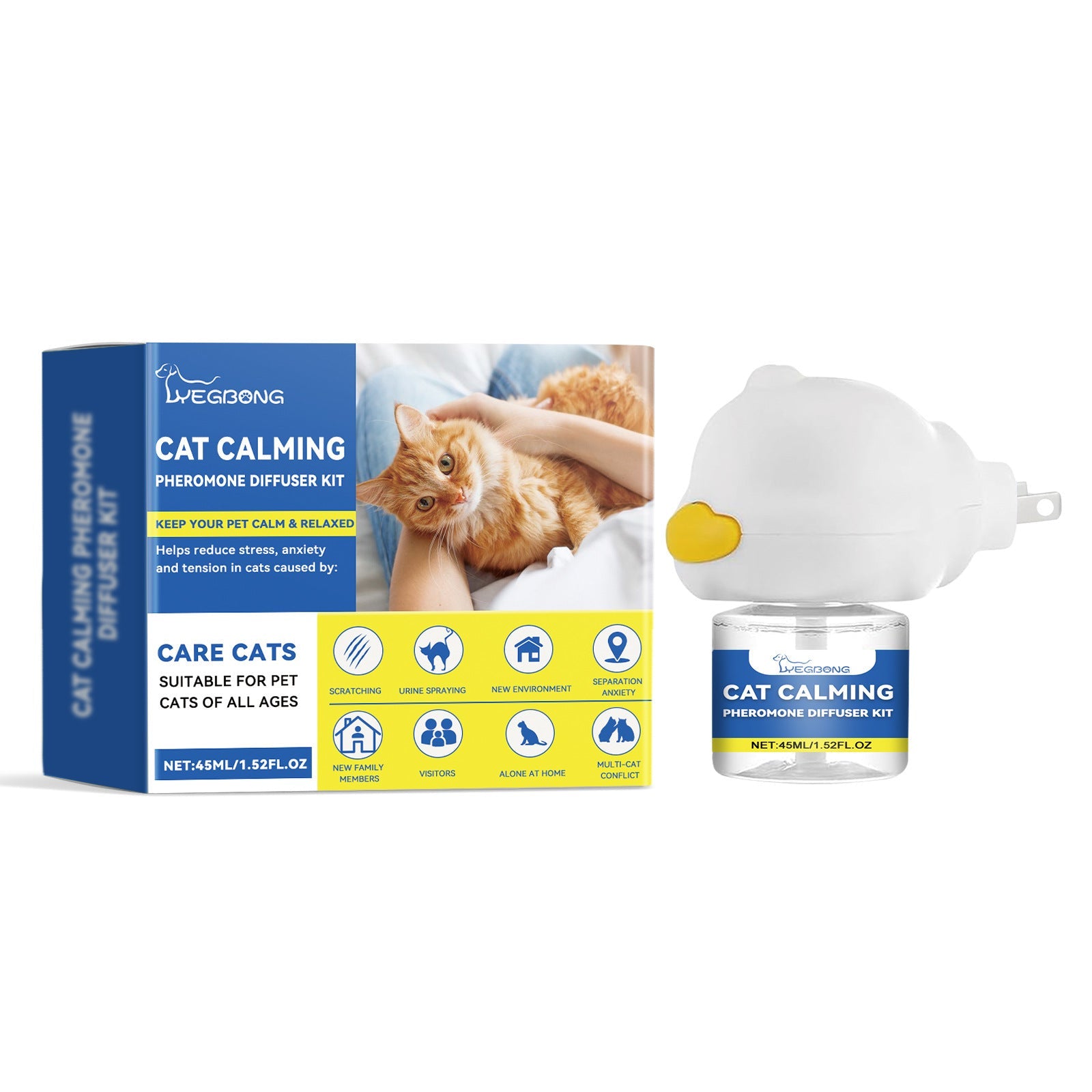 KFX-9599549 Cat Mood Diffuser Suit - 45ml Pet Calmness and Wellness Solution