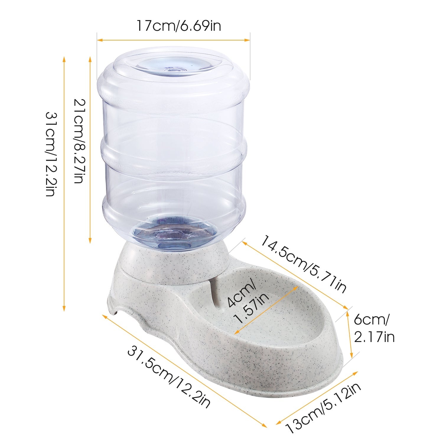KFX-9602109 Automatic Gravity Pet Water Dispenser with 3.5L Capacity for Cats and Dogs