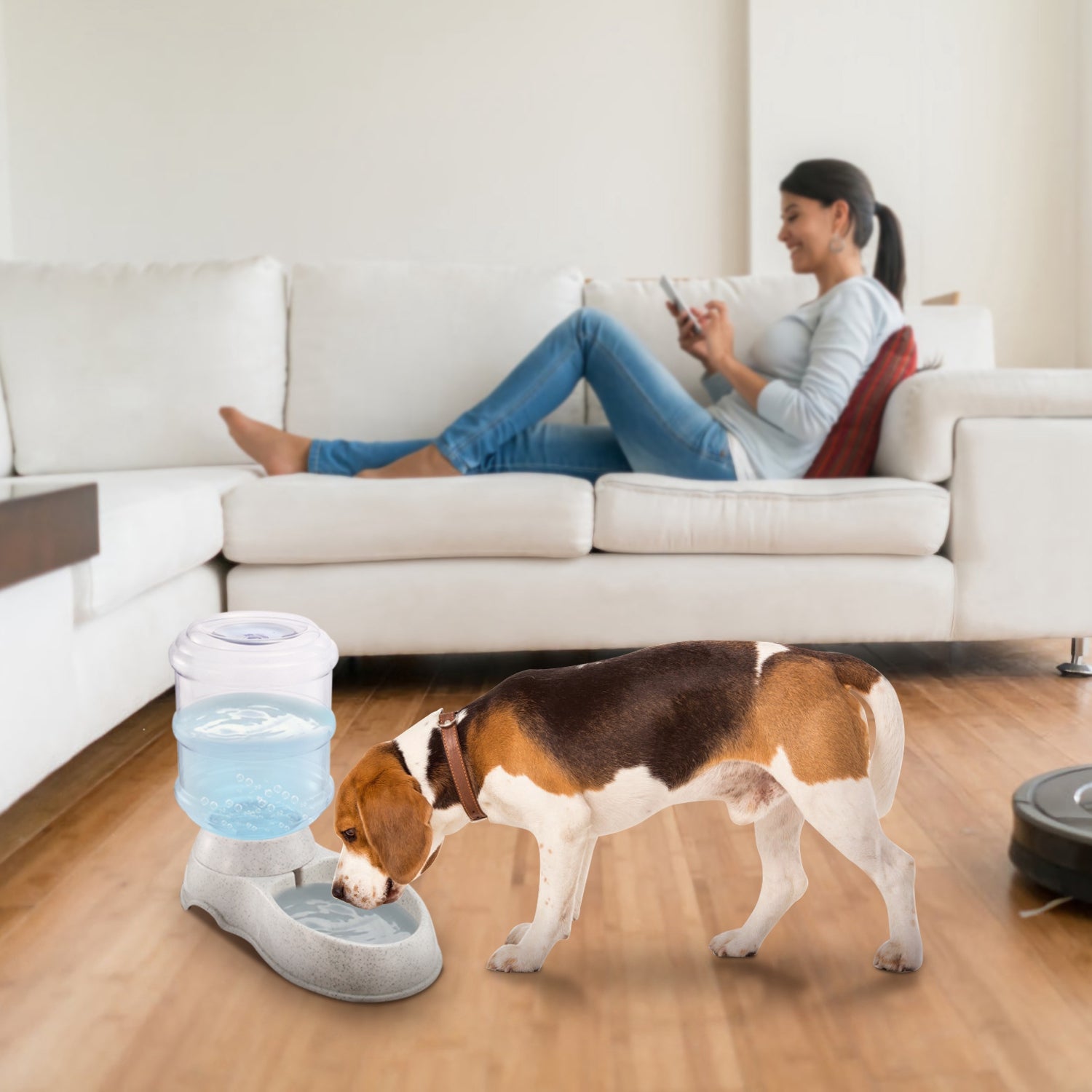 KFX-9602109 Automatic Gravity Pet Water Dispenser with 3.5L Capacity for Cats and Dogs