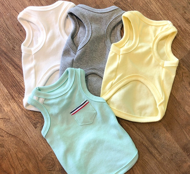 KFX-9602621 Breathable Thin Pet Vest for Small Dogs - Available in Yellow, Gray, Green, and White