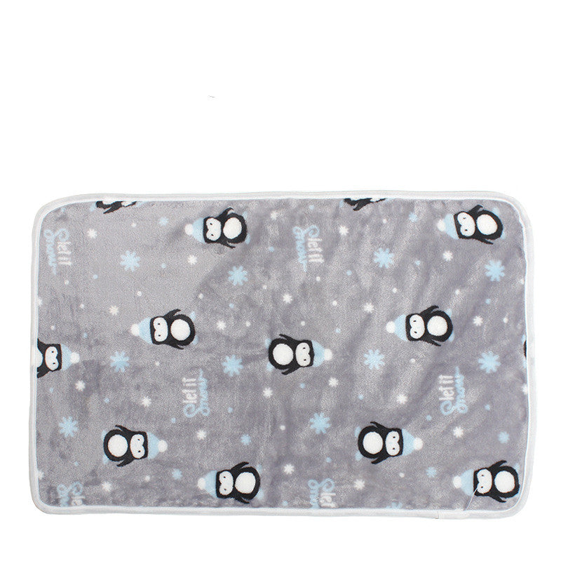 KFX-9602877 Cozy Coral Fleece Pet Blankets in Blue Bear, Yellow Ya, Gray Penguin, and White Bear - Multiple Sizes Available