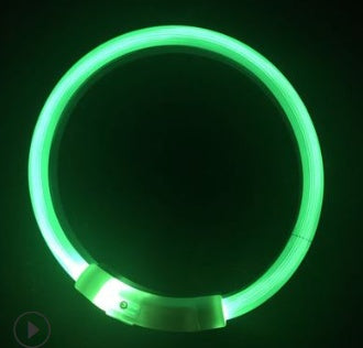 KFX-9604029 USB Charging LED Dog Collar with Colorful Gradients - Adjustable Length for Night Safety