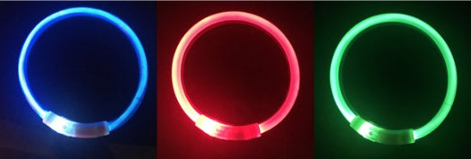 KFX-9604029 USB Charging LED Dog Collar with Colorful Gradients - Adjustable Length for Night Safety