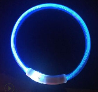 KFX-9604029 USB Charging LED Dog Collar with Colorful Gradients - Adjustable Length for Night Safety