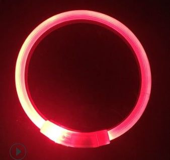 KFX-9604029 USB Charging LED Dog Collar with Colorful Gradients - Adjustable Length for Night Safety
