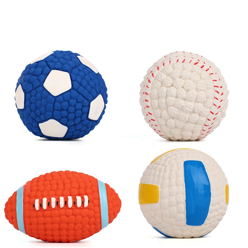 KFX-9604669 Durable Latex Interactive Sound Ball for Dogs - Teeth Molar Toy, Available in Various Sizes