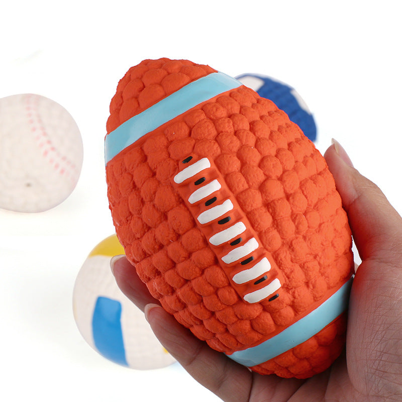 KFX-9604669 Durable Latex Interactive Sound Ball for Dogs - Teeth Molar Toy, Available in Various Sizes