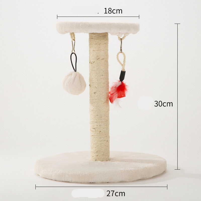 KFX-9605309 Detachable Plush Cat Toy with Natural Sisal for Scratching and Climbing