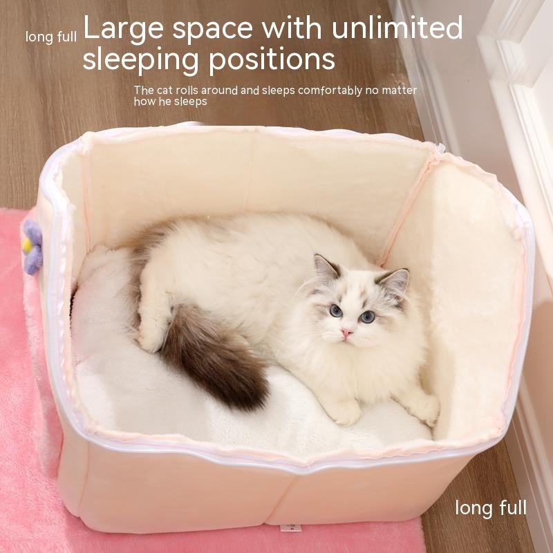 KFX-9606077 Thickened Winter Cat Nest with Support Skeleton and Fun Teaser Options