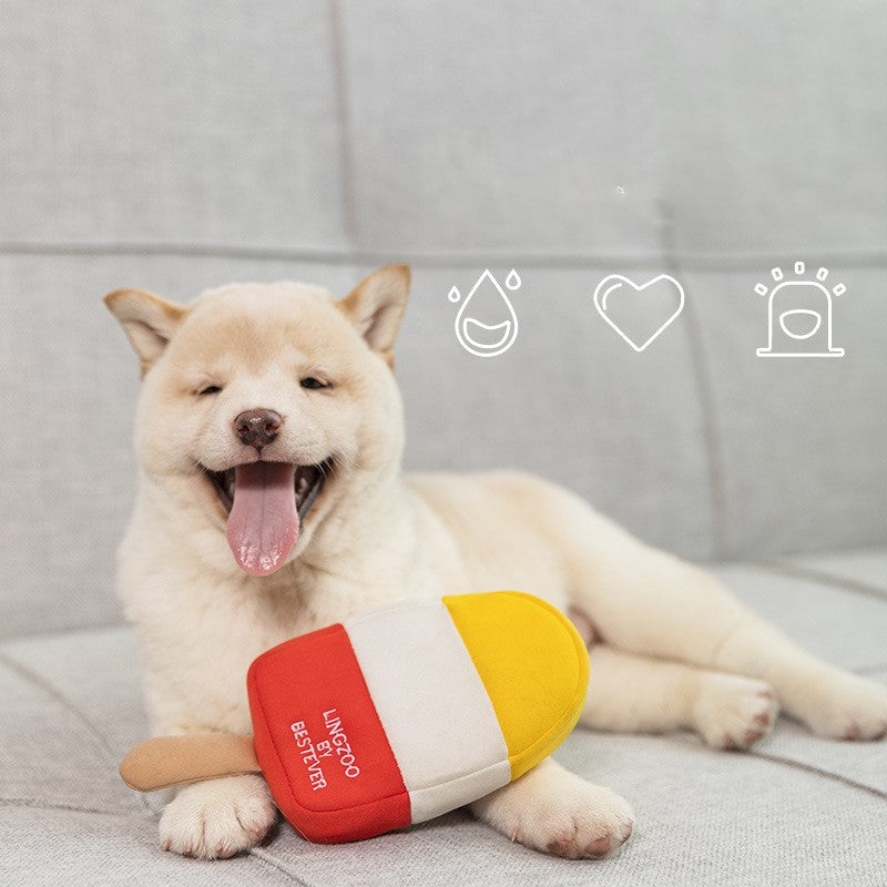 KFX-9606845 Plush Dog Toy - Bite Resistant, Featuring Miss Rabbit and Tricolor Ice Bottle Design