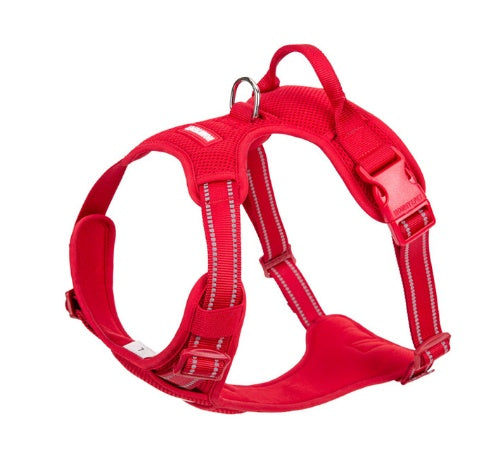 KFX-9611069 Dog Vest-style Chest Strap with Towing Rope - Adjustable Size Options in Orange, Red & Black