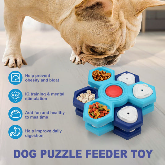 KFX-9612605 Interactive 4-Layer Slow Feeder Pet Bowl for Dogs - Non-Slip Puzzle Design to Promote Healthy Eating & Digestion