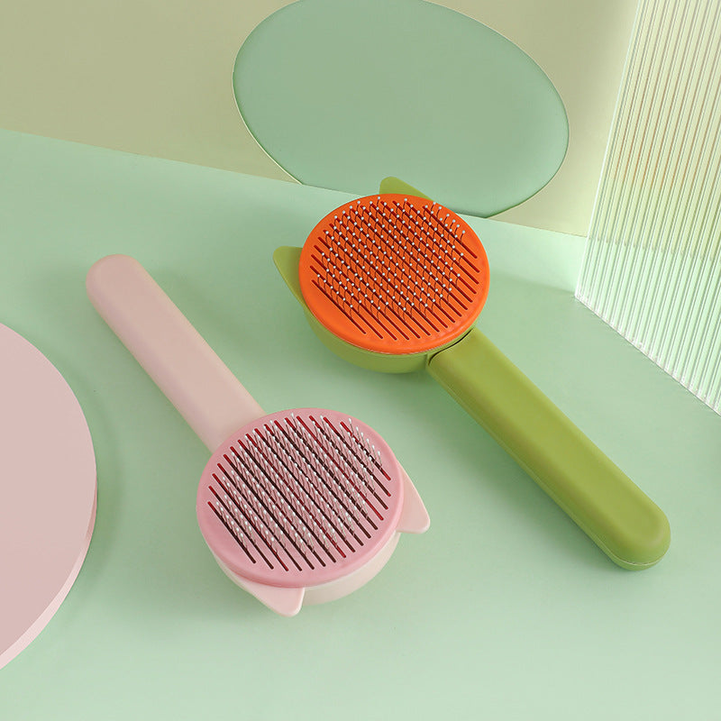 KFX-9613373 Pet Comb for Efficient Hair Removal and Massage - Available in Pink and Green