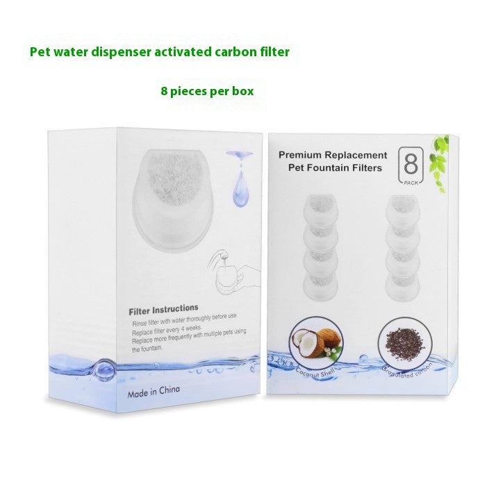 KFX-9615037 Automatic Pet Water Fountain Filter Set with Activated Carbon - 8 Pieces