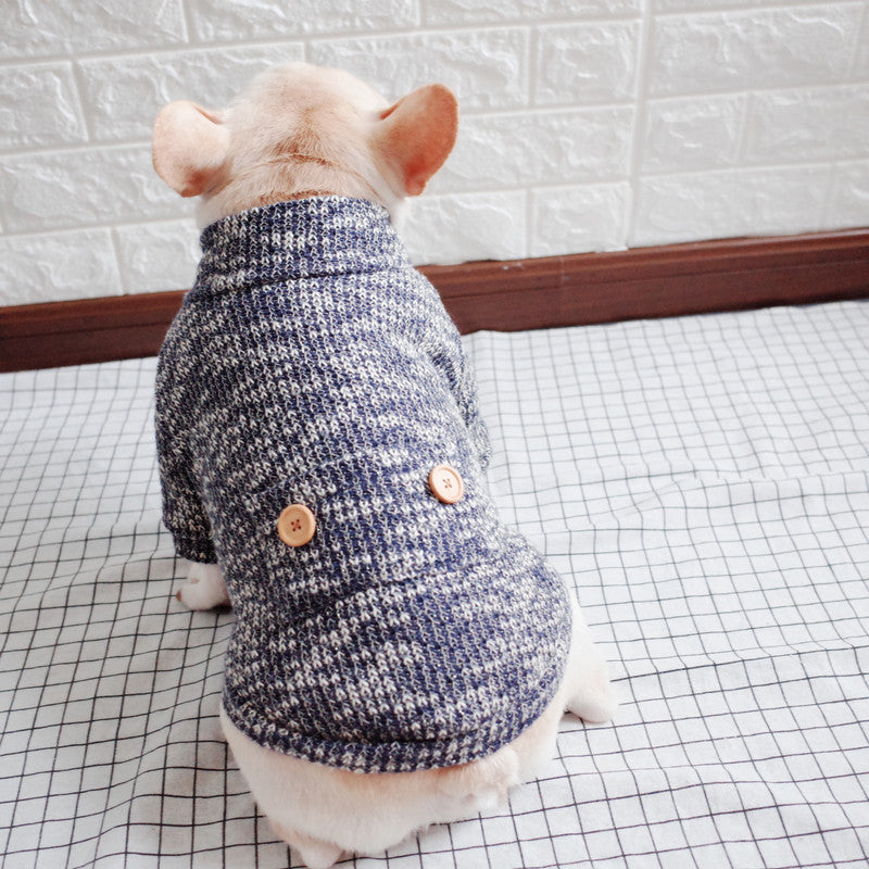 KFX-9615549 Cozy Wool Turtleneck Dog Sweater for Cold Weather - Available in Wine Red, Blue, and Yellow