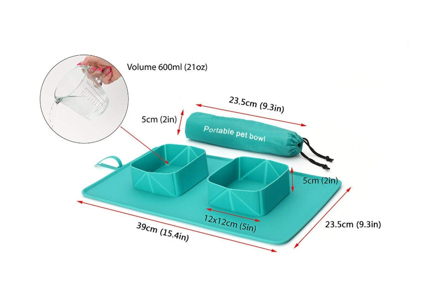 KFX-9617725 Foldable Silicone Dog and Cat Bowl, 600ml Capacity, Portable Pet Feeding and Hydrating Solution