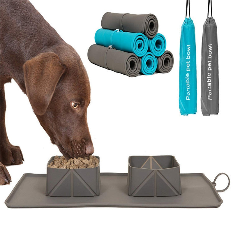 KFX-9617725 Foldable Silicone Dog and Cat Bowl, 600ml Capacity, Portable Pet Feeding and Hydrating Solution