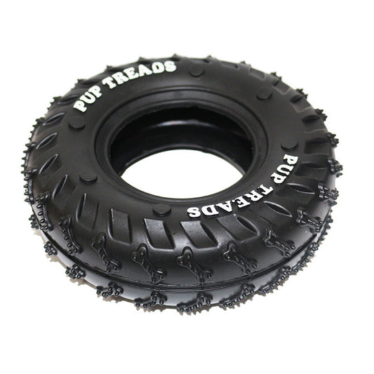 KFX-9618365 Durable Rubber Tire Toy for Dogs - Molar Ring for Clean Teeth, 15.5cm Diameter