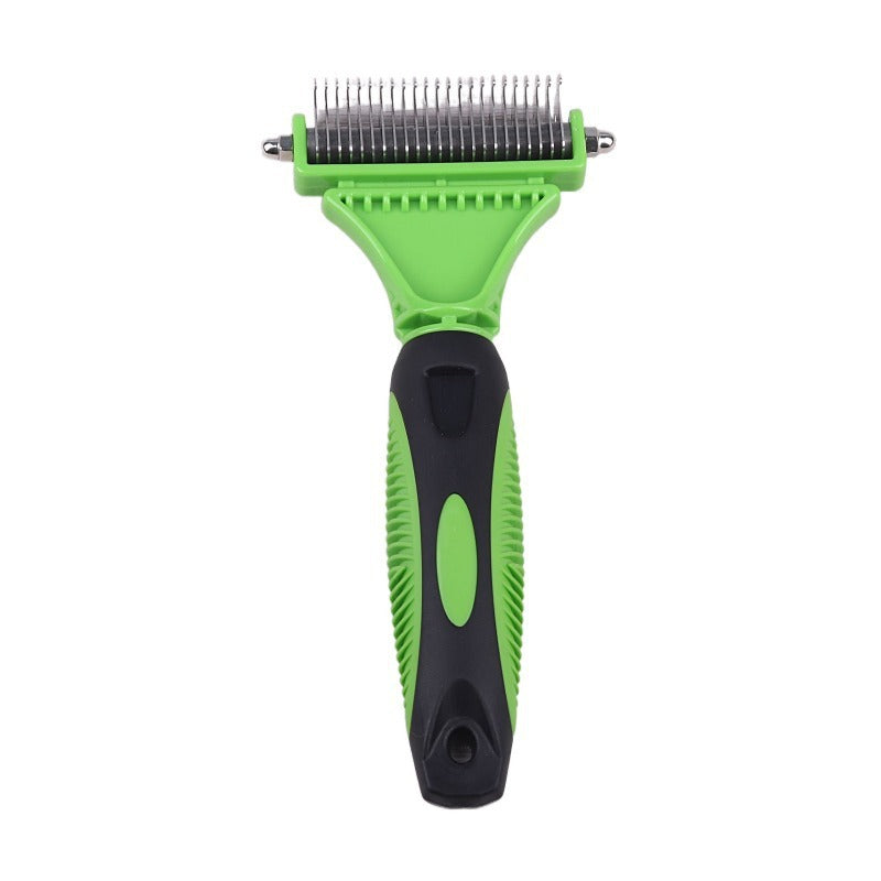 KFX-9619133 Stainless Steel Double-Sided Knot Comb with ABS and TPR Grip, 18.5x9x2.6 cm