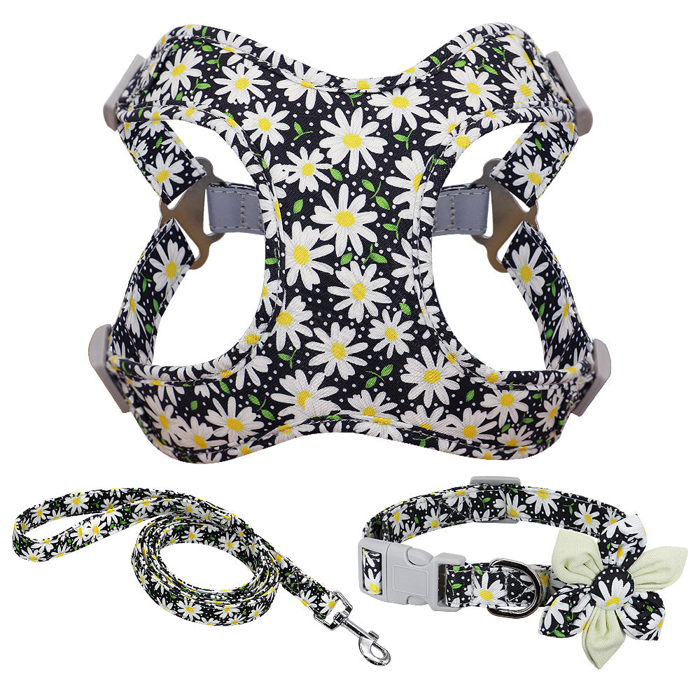 KFX-9622589 Stylish Dog Walking Rope with Adjustable Collarchest Strap in Pink, Purple, or Blue