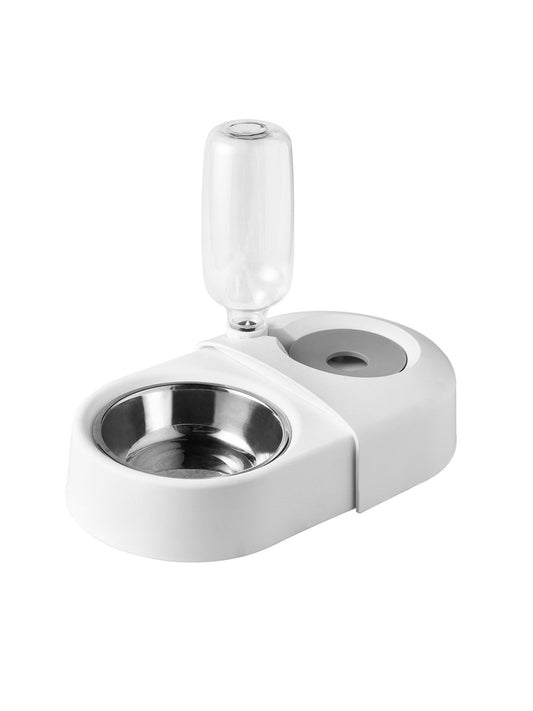 KFX-9623485 Anti-Overturning Pet Rice Bowl - Durable Plastic Cat Dish in White, Pink, and Blue