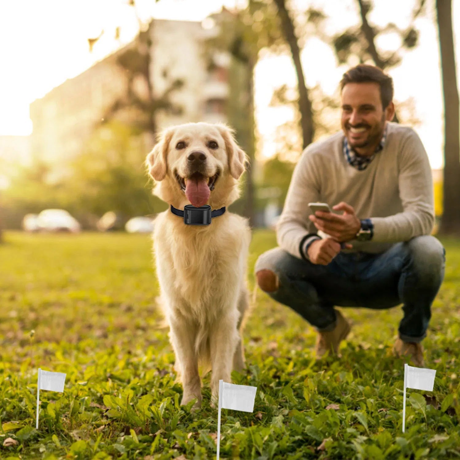 KFX-9625277 Electric Dog Fence System with Water-Resistant Collar for All Dog Sizes, Adjustable Range Up to 1.2 Acres