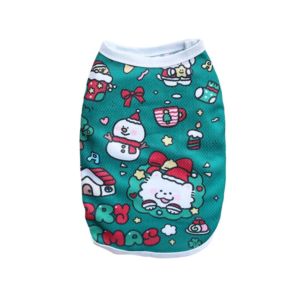 KFX-9627709 Festive Limited Edition Pet Vest - Short Style for Small Dogs and Cats, Unisex, Multiple Christmas Designs