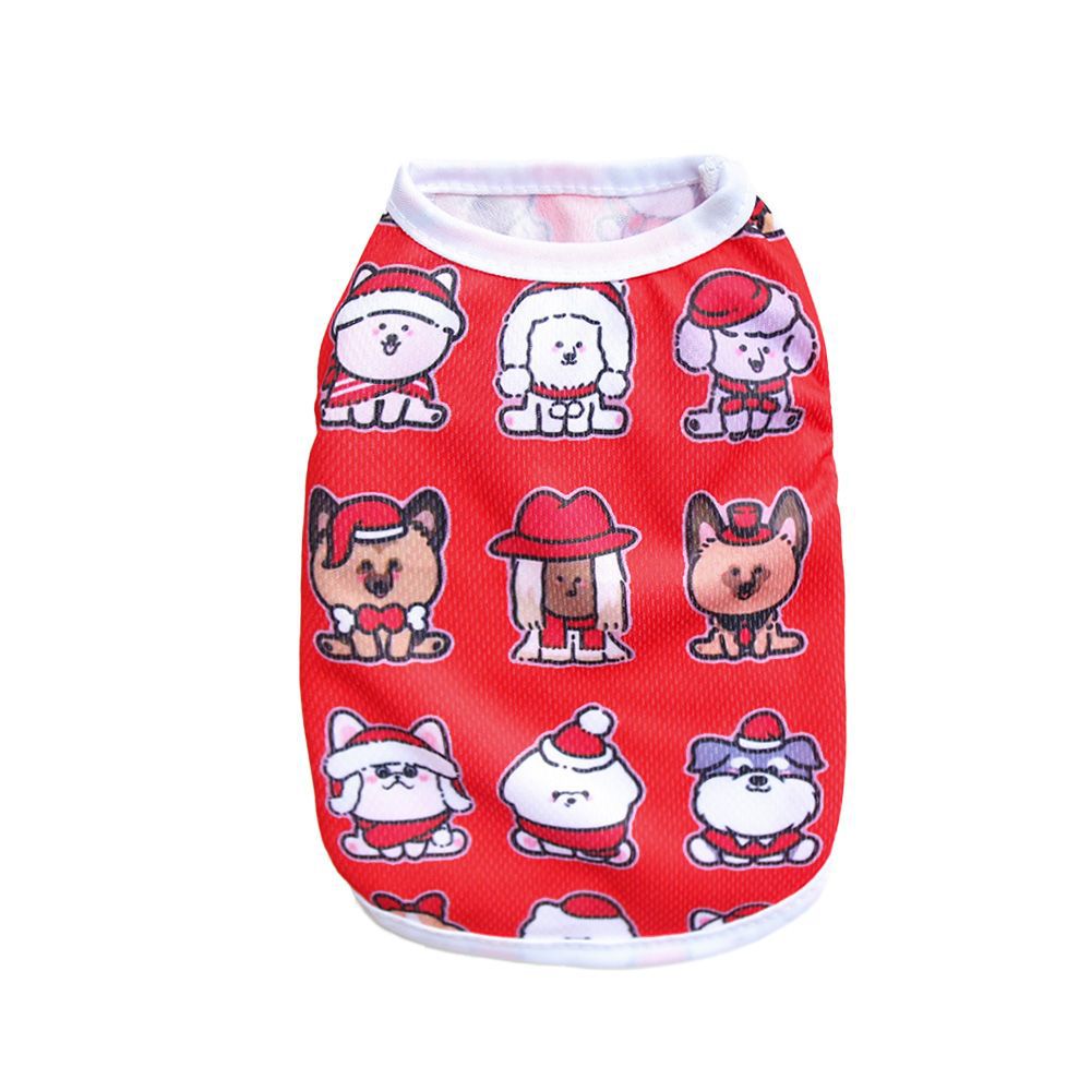 KFX-9627709 Festive Limited Edition Pet Vest - Short Style for Small Dogs and Cats, Unisex, Multiple Christmas Designs