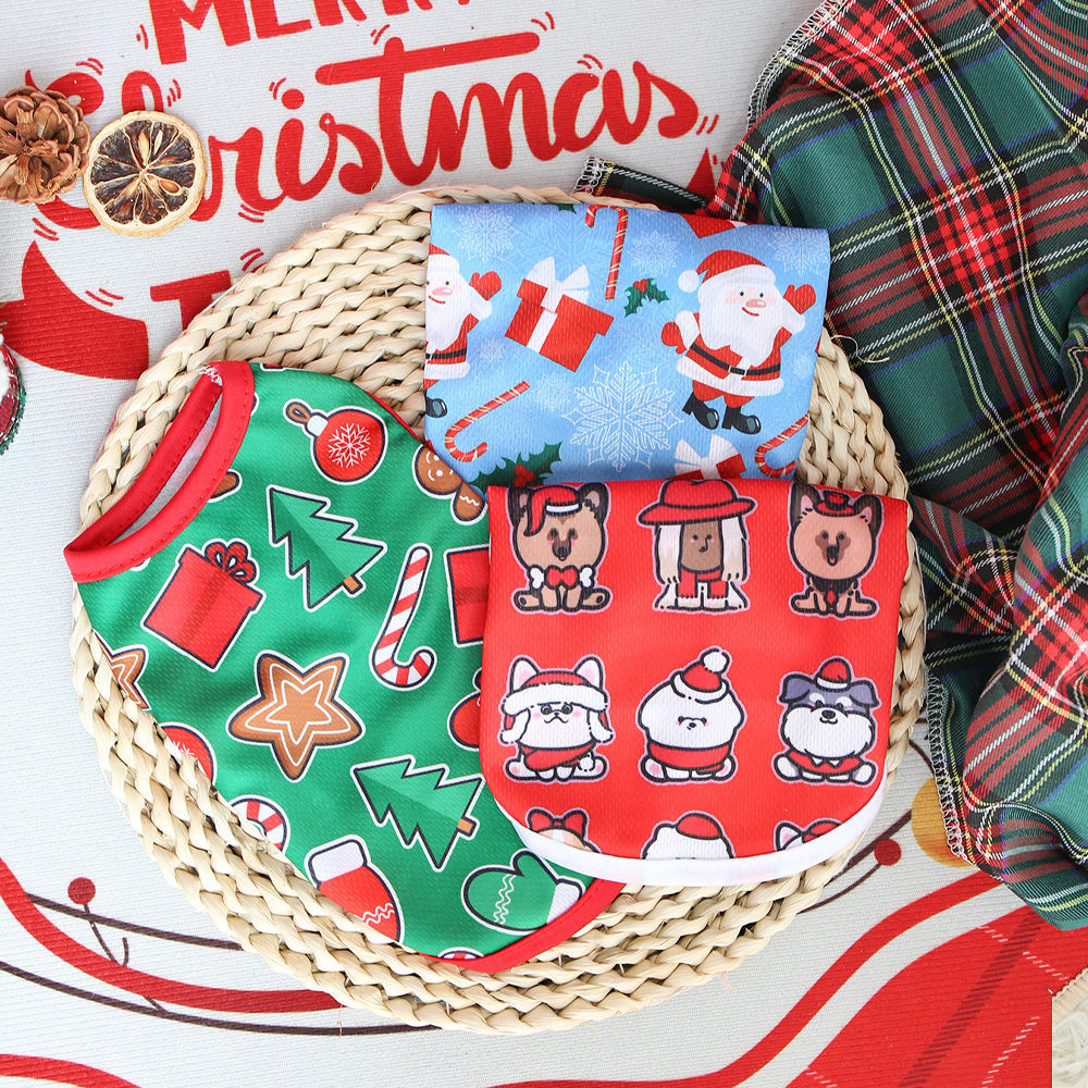 KFX-9627709 Festive Limited Edition Pet Vest - Short Style for Small Dogs and Cats, Unisex, Multiple Christmas Designs